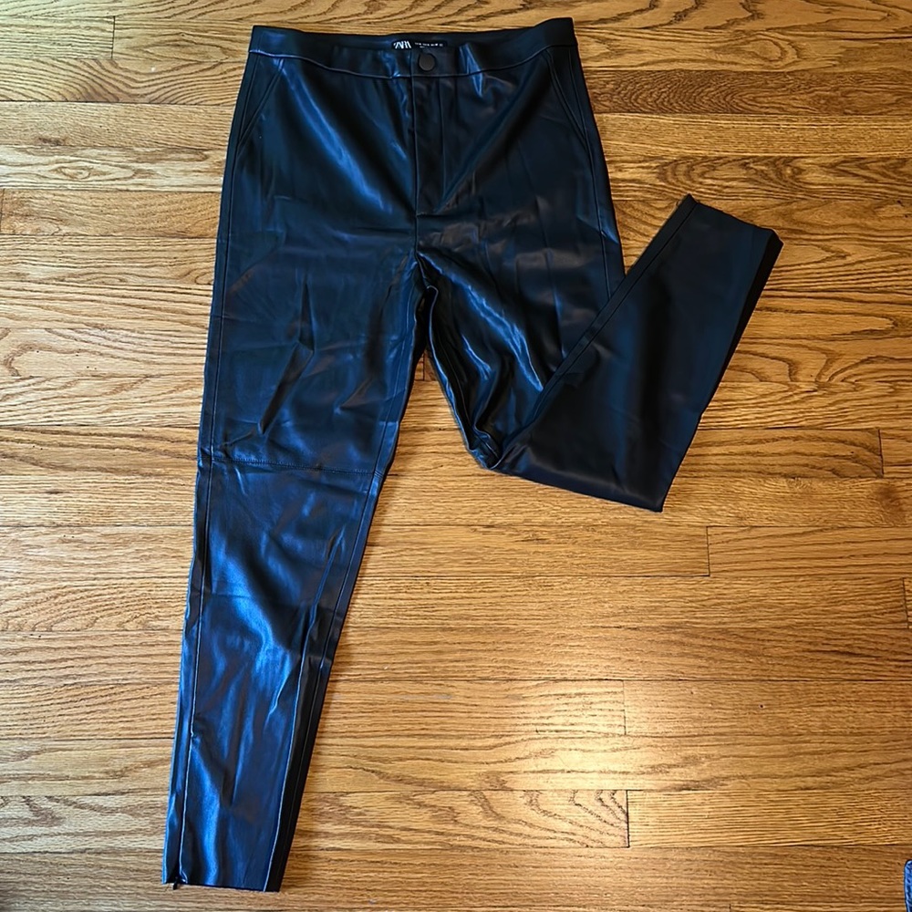 Leather Straight Leg Zara Trousers